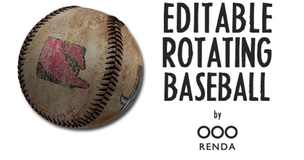 可编辑旋转棒球大洋岛精选AE模板 Editable Rotating Baseball