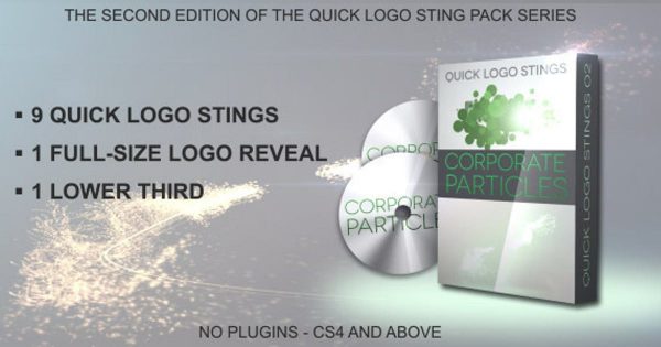 企业品牌Logo演示特效大洋岛精选AE模板 Quick Logo Sting Pack 02: Corporate Particles
