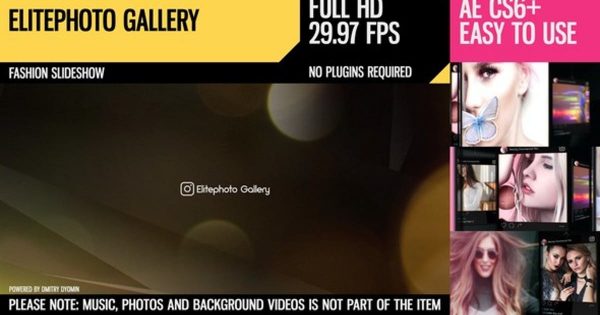 动态照片画廊特效大洋岛精选AE模板 Elitephoto Gallery