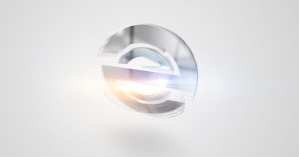 水平旋转效果Logo演示大洋岛精选AE模板 Quick Clean Bling Logo 2