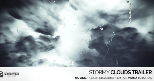 风暴云开场字幕特效大洋岛精选AE模板 Stormy Clouds Trailer