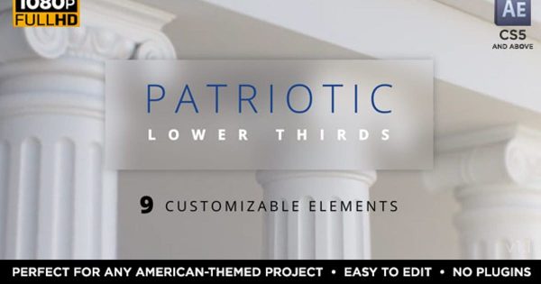 财经政治字幕条动画大洋岛精选AE模板 Patriotic Lower Thirds
