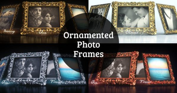复古装饰相框视频画廊大洋岛精选AE模板 Ornamented Photo Frames Gallery