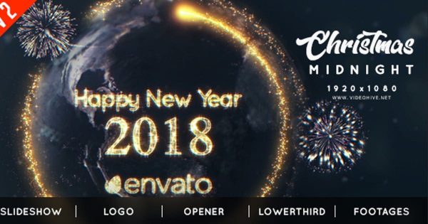 新年圣诞夜倒计时视频特效大洋岛精选AE模板 Christmas Midnight