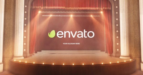 剧院揭幕特效Logo演示大洋岛精选AE模板 Theatre Curtain Logo