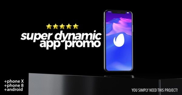 iPhone X/iPhone 8/Android 三合一APP UI演示动态样机大洋岛精选AE模板2 Super Dynamic App Promo
