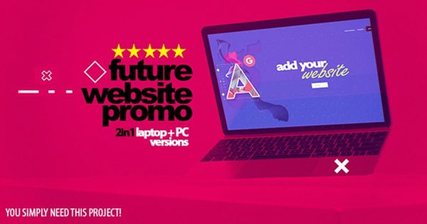 笔记本台式机二合一动态样机大洋岛精选AE模板 Future Website Promo 2in1