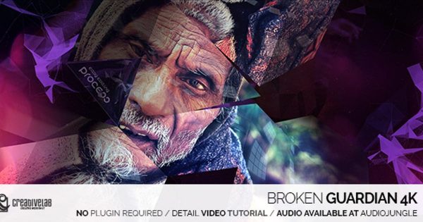 不规则破碎镜面影视节目开场效果大洋岛精选AE模板 Broken Guardian 4K