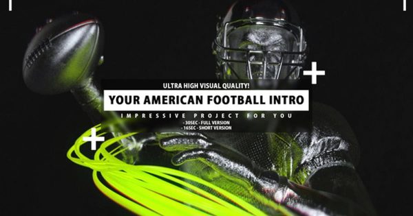 美式足球橄榄球体育节目开场大洋岛精选AE模板 Your American Football Intro
