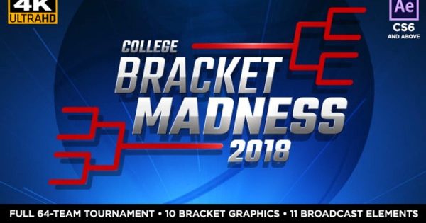 全国高校篮球比赛节目片头大洋岛精选AE模板 College Basketball Bracket Madness