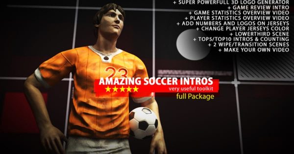 魅力足球体育节目片头大洋岛精选AE模板 Amazing Soccer Intros