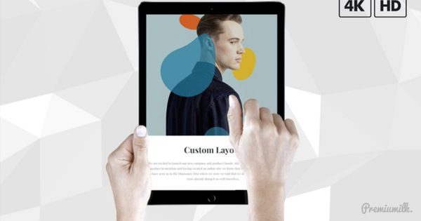 iPad Pro平板电脑动态样机大洋岛精选AE模板 Pad Pro Web Promo | Black & White Hands