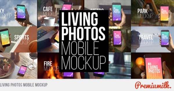 生活场景手机应用设计演示动态样机大洋岛精选AE模板 Living Photos Mobile Mockup