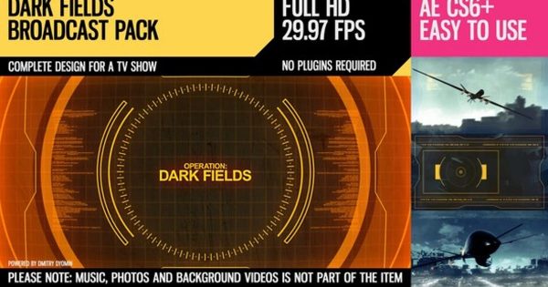 特工反恐主题电影预告片大洋岛精选AE模板 Dark Fields (Broadcast Pack)