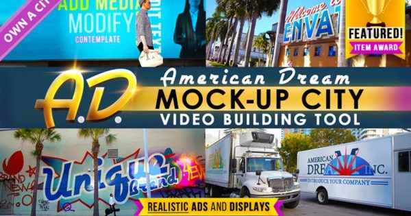 城市户外商业广告语动态特效大洋岛精选AE模板包 AD – City Titles Mockup Business Intro