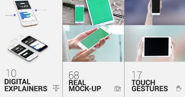 APP产品设计动态演示样机大洋岛精选AE模板 iTouch 2 | App Promo Mock-Up Kit