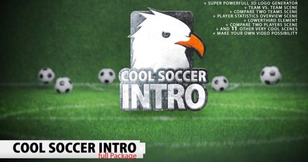 足球体育竞技直播节目片头大洋岛精选AE模板 Cool Soccer Intro