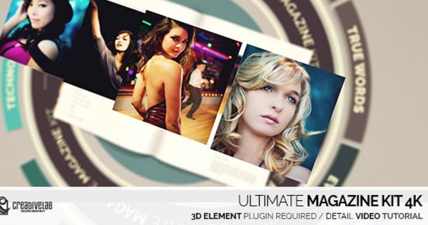 时尚杂志样式大洋岛精选AE模板 Ultimate Magazine Kit 4K