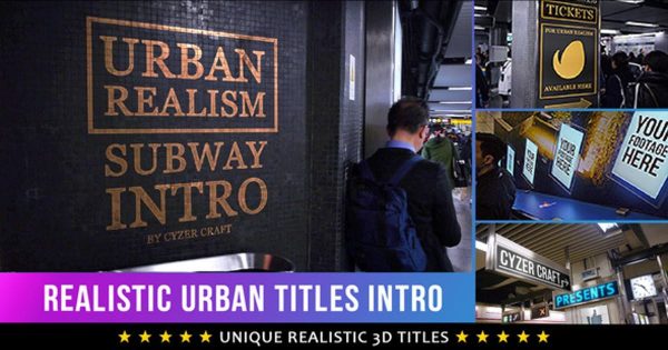 现实城市场景3D标题字幕特效大洋岛精选AE模板 Realistic Urban 3D Titles Intro
