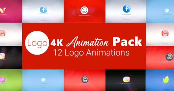 12种动态特效Logo演示大洋岛精选AE模板 Logo 4K Animation Pack