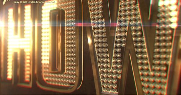 霓虹灯闪烁特效Logo标志大洋岛精选AE模板 Showbiz Logo