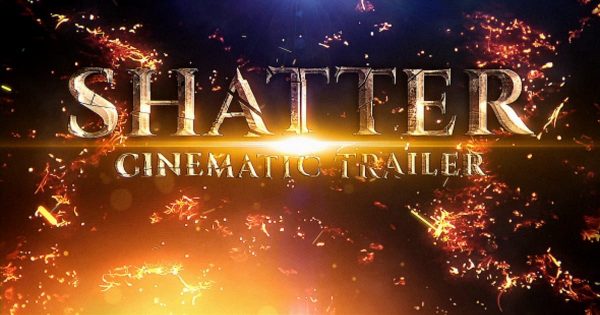 金属燃烧电影预告片特效标题字幕大洋岛精选AE模板 Shatter Cinematic Trailer