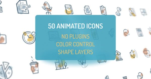 50枚动画图标大洋岛精选AE模板 Animated Flat Icons缩略图 50枚动画图标大洋岛精选AE模板 Animated Flat Icons