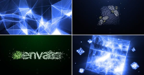 粒子聚合特效Logo标志大洋岛精选AE模板 Plexus of particles