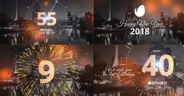 2019年新年跨年晚会倒数视频大洋岛精选AE模板 New Year Countdown 2019