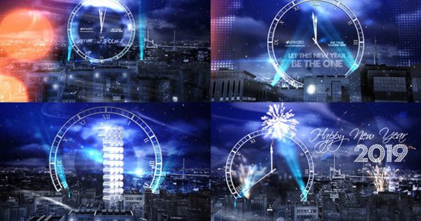2019年新年跨年晚会倒数视频大洋岛精选AE模板2 New Year Eve Countdown 2019
