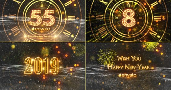 2019年新年跨年晚会倒数视频大洋岛精选AE模板3 New Year Countdown 2019