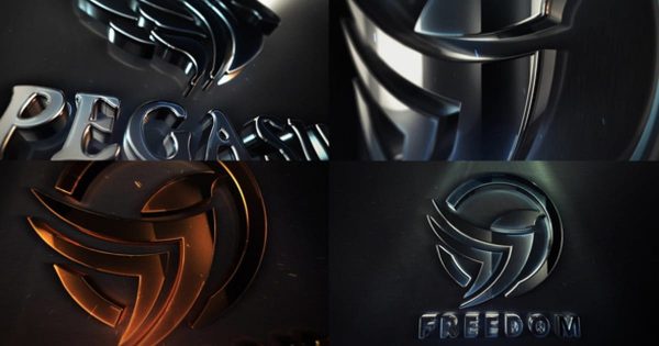 金属镜面3D动态Logo演示大洋岛精选AE模板 Clean Elegant 3D Logo Reveal