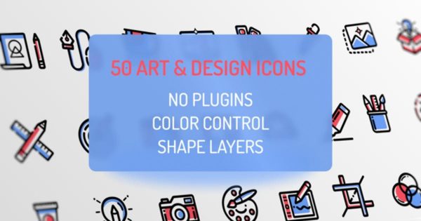 50款信息图表动态图标大洋岛精选AE模板 Design and Art Icons