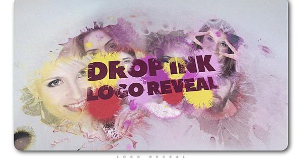 滴墨墨水效果Logo标志演示大洋岛精选AE模板 Drop Ink Logo Reveal