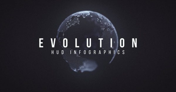 现代科技HUD信息图表动画大洋岛精选AE模板 Evolution HUD Infographic