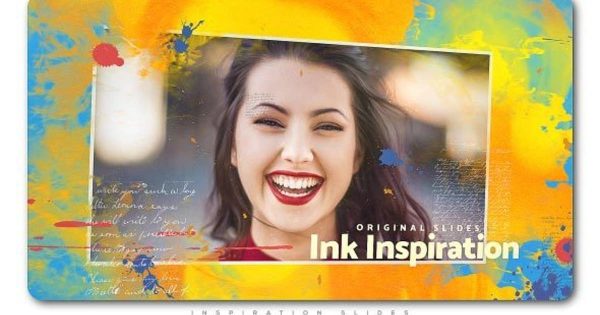 创意水墨幻灯片动画特效大洋岛精选AE模板 Drop Inked Inspiration Slides
