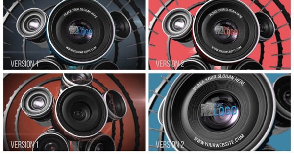 镜头组装3D特效Logo演示大洋岛精选AE模板 Photography Lens Logo 2