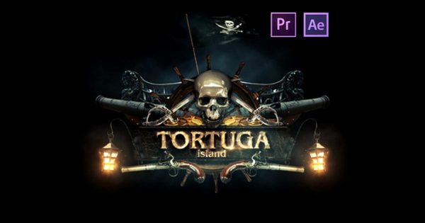 史诗海盗风格Logo标志演示大洋岛精选AE模板 Epic Pirate Logo
