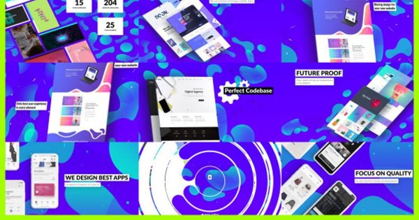UI设计样式幻灯片动画大洋岛精选AE模板 Dynamic Website / Agency Presentation