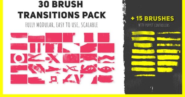30款笔刷转场动画大洋岛精选AE模板 30 Brush Transitions Pack缩略图 30款笔刷转场动画大洋岛精选AE模板 30 Brush Transitions Pack