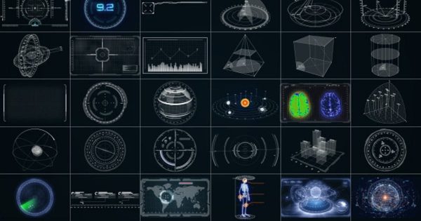 30个超高科技HUD信息图表动画元素大洋岛精选AE模板 30 Super Hi-Tech HUD & Infographics Elements