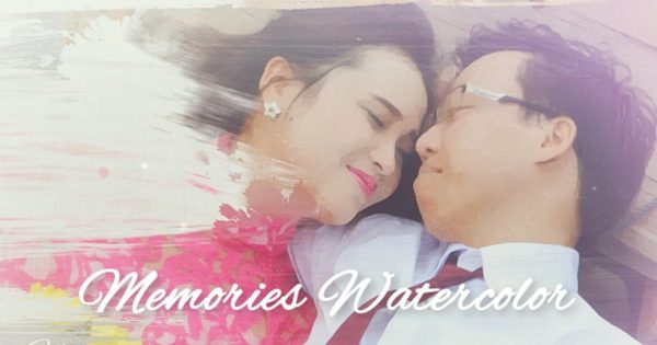婚纱摄影婚礼记录水墨特效大洋岛精选AE模板 Memories Watercolor