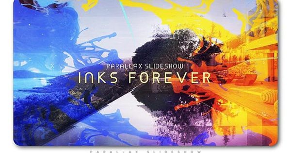 多彩墨水飞溅视差效果特效幻灯片大洋岛精选AE模板素材 Inks Forever Parallax Slideshow