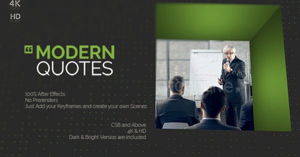 高效现代企业简介/业务推广视频大洋岛精选AE模板 Corporate Modern Quotes