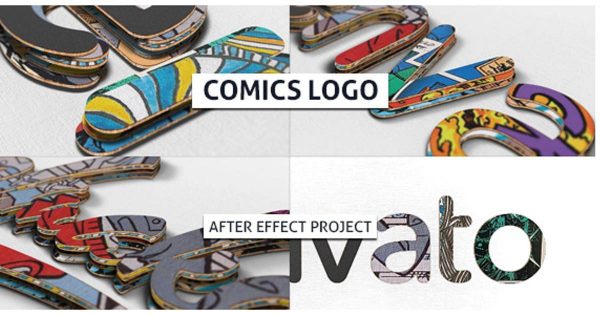 动漫手绘风格Logo演示大洋岛精选AE模板 Comics Logo