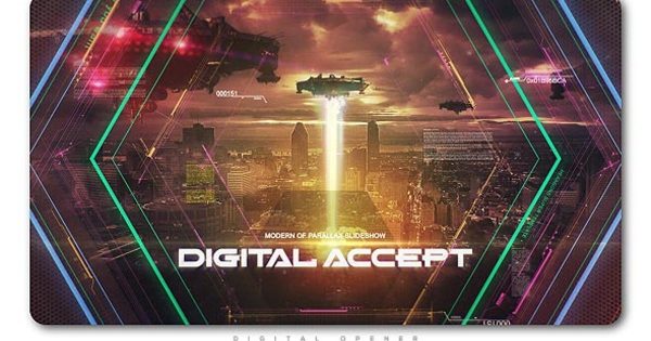六边形动画开场动画大洋岛精选AE模板 Hexagons Accept Digital Opener