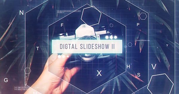 现代时尚几何六边形过渡转场效果大洋岛精选AE模板 Digital Slddeshow