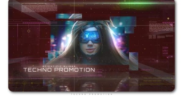 高科技风格幻灯片视频特效大洋岛精选AE模板 Scientific Slides Techno Promotion