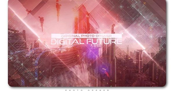 未来科技感视频开场动画大洋岛精选AE模板 Digital Future Photo Opener