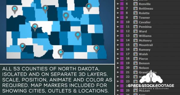 北达科他州地图位置动画AE视频模板 North Dakota Map Kit缩略图 北达科他州地图位置动画AE视频模板 North Dakota Map Kit